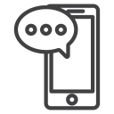 baloom, talk, communication, texting, text, cellphone icon