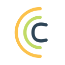 letter, ccc, curve, shape, semicircle icon
