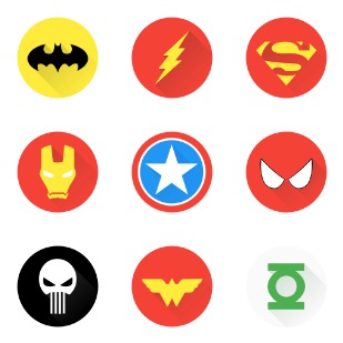 Superhero icon sets preview