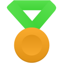 Gold metal green icon