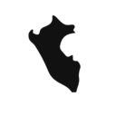 Peru country map black shape icon
