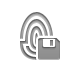 diskette, fingerprint icon