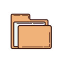 file, folder, graphic, line, strategy, business, set icon