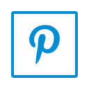 social, connection, media, network, pinterest, square icon