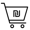 israeli, finance, shekel, cart, ecommerce, currency, shopping icon
