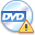 dvd, exclamation, warning, disc, wrong, alert, error icon
