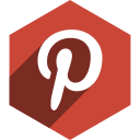 pinterest, shadow, social, media, hexagon icon