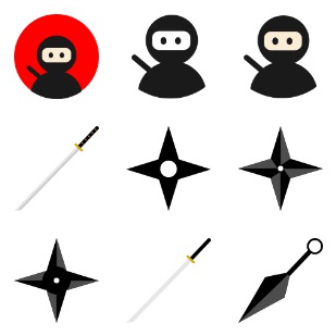 Ninja things icon sets preview