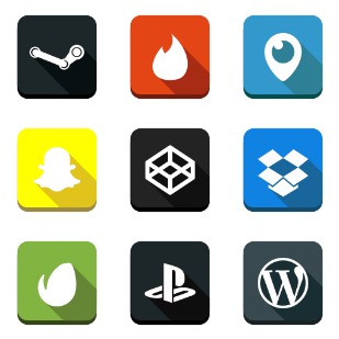 Square Logo Buttons icon sets preview