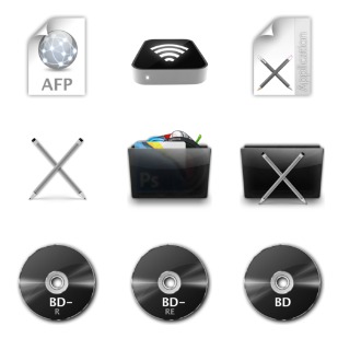 Black Glossy icon sets preview