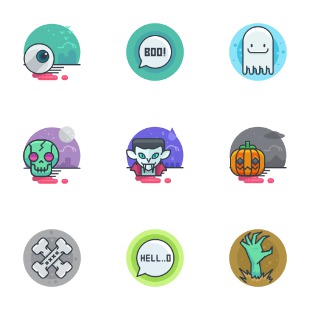 Halloween bie icon sets preview