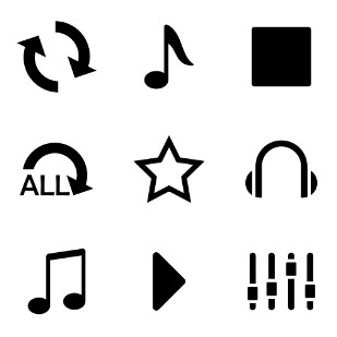 Sound and Audio icon sets preview