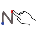 uppercase, n, letter, stroke, gestureworks icon