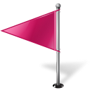 Map Marker Flag 1 Left Pink icon