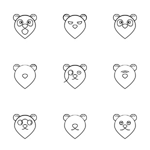 bear icon sets preview