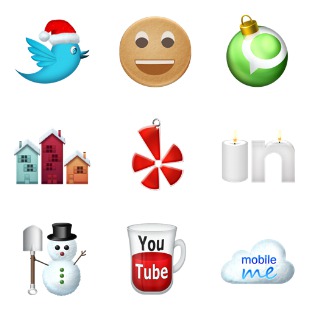 Christmas Social icon sets preview