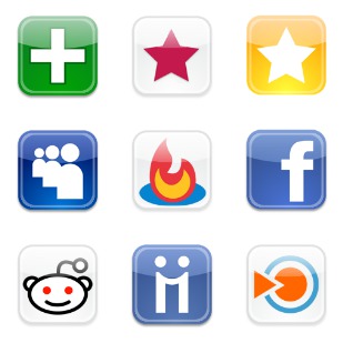 iPhone Style Social icon sets preview