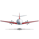 Airplane Back Red icon