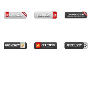  8 Free Black & Silver Glossy Download & Sign Up Web Buttons icon sets preview