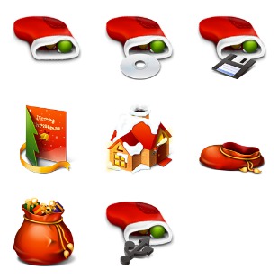 Red Christmas icon sets preview