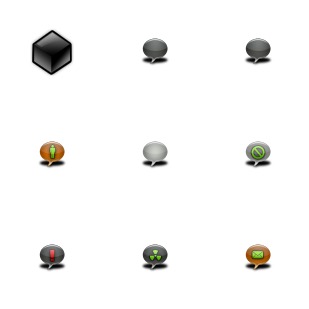 Bubbles icon sets preview