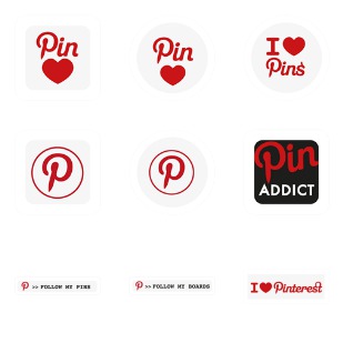 Pinterest Social Sticker icon sets preview