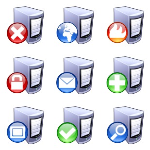 Servers icon sets preview