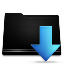 black, downloads, folder icon