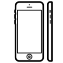 Iphone 5C from frontal and side views icon