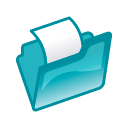 folder cyan open icon