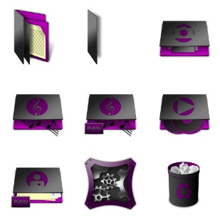 Purple Night icon sets preview