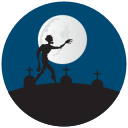 zombie, grave yard, graves, halloween icon
