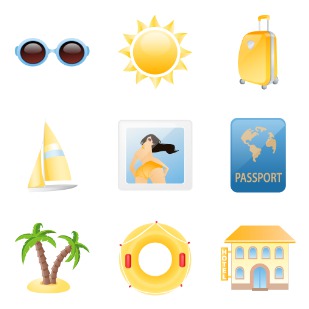 Summer Holiday icon sets preview