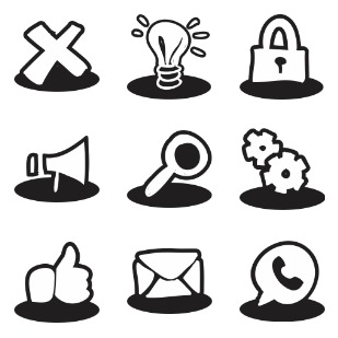 Social Messaging & Productivity Mix icon sets preview