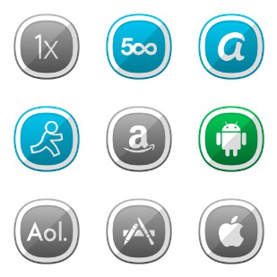 Cute Shaded Social icon sets preview