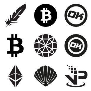 Cryptocoins icon sets preview
