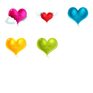 Hearts icon sets preview