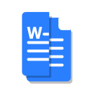 blue, word, doc, file, office, cut icon