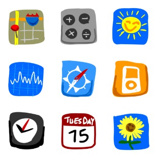 Hand Draw iPhone icon sets preview