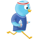 twitter, bird, jogger icon