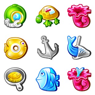 Underwater icon sets preview