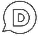 circle, chat, brand, d, letter, single icon
