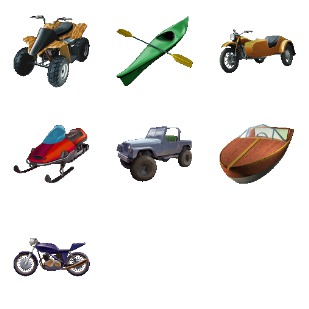 Vehicules icon sets preview