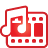 music, red, basic, video icon