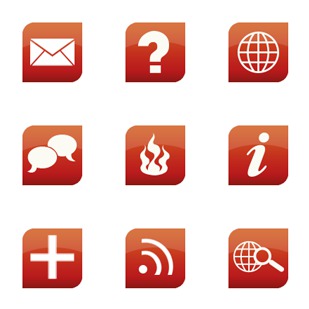 Glossy Red Web icon sets preview