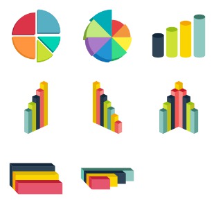 3D Infographics icon sets preview