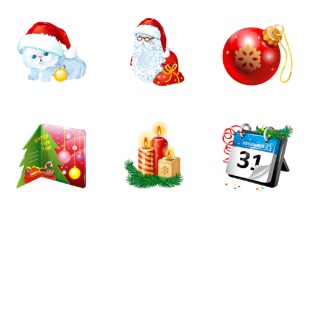 Plastic New Year icon sets preview