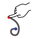 partial, gestureworks, stroke icon