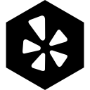 hexagon, social, media, yelp icon