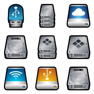 Disk Drives icon sets preview